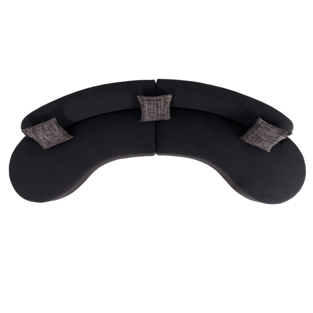Giovanni 150" Black Curved Sectional Sofa
