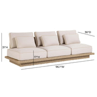 Mora 96" Cream Outdoor Sofa