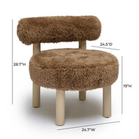 Carmel Dark Taupe Performance Vegan Shearling Accent Chair