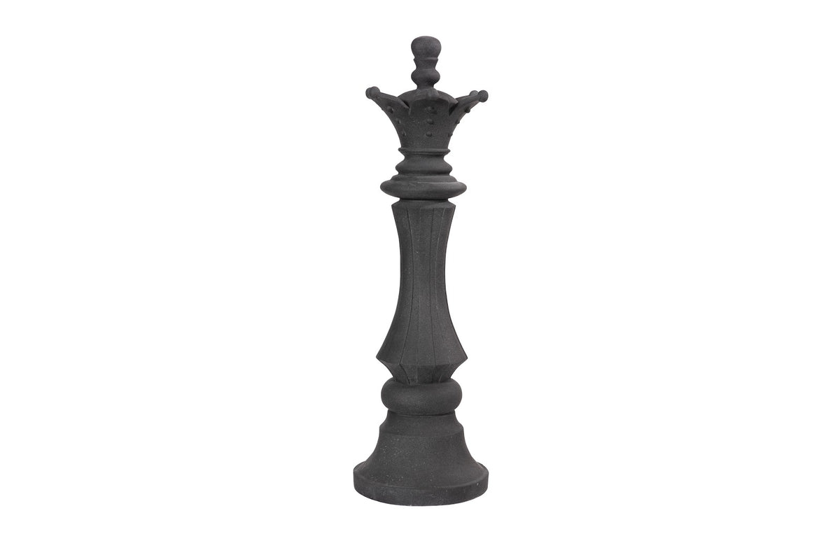 Chess Black Queen Cast Stone Sculpture (Indoor or Outdoor)
