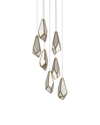 Glace Mirror 7-Light Round Multi-Drop Pendant