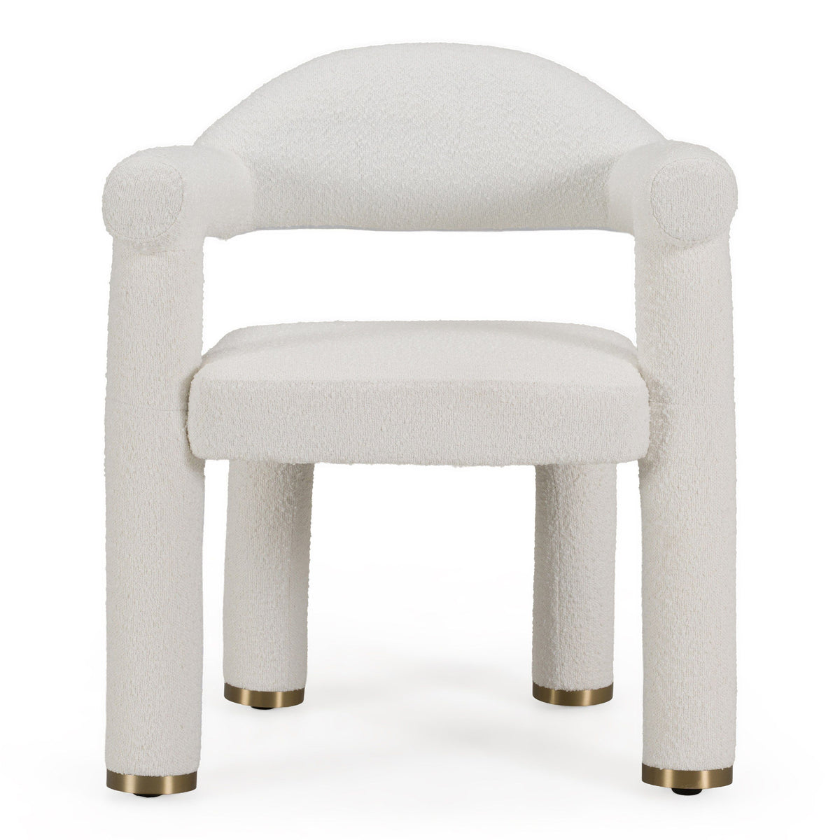 Darlene Modern Off-White Upholstered & Gold Dining Chair