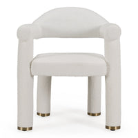 Darlene Modern Off-White Upholstered & Gold Dining Chair