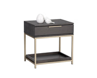Rebel 23.5" Charcoal Grey & Gold Nightstand