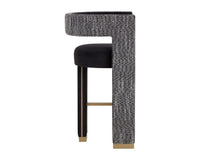 Adamina Black, Night Fabric & Gold Bar Stool