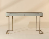 Jamille Cream Faux Leather & Gold Desk