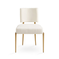 Rebeka Ivory Linen & Gold Dining Chairs - Without Arms (Set of 2)