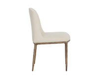 Nestor Cream Performance Fabric & Antique Brass Dining Chair (Set of 2)