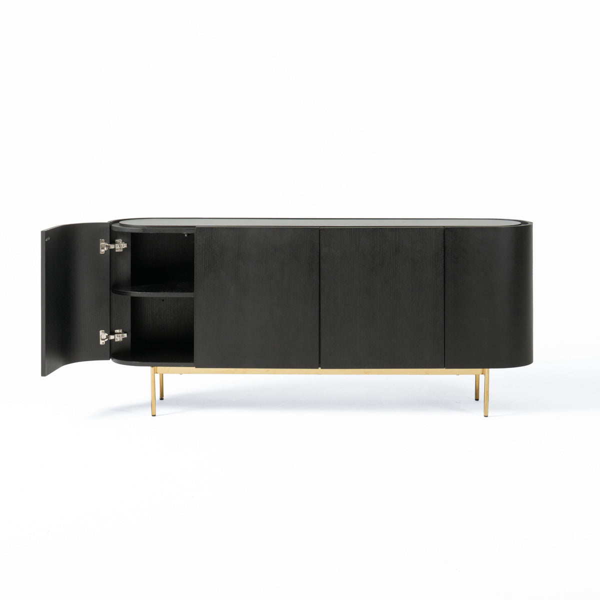 Anita Modern Black Oak & Gold Buffet