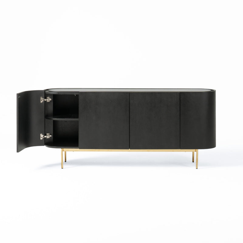 Anita Modern Black Oak & Gold Buffet