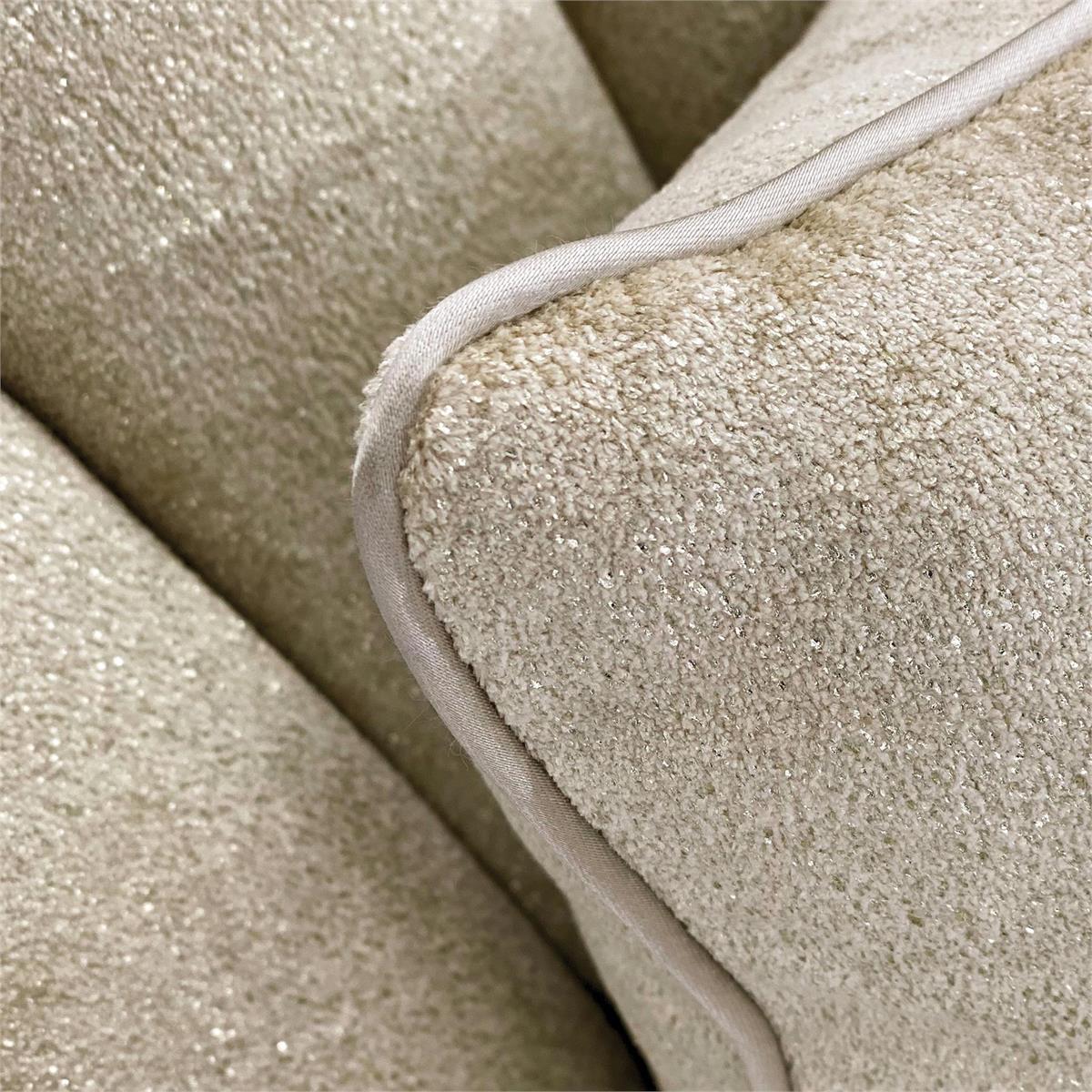 Averell Beige Metallic Velvet Chair with Satin Brass Details