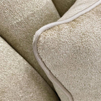 Averell Beige Metallic Velvet Chair with Satin Brass Details