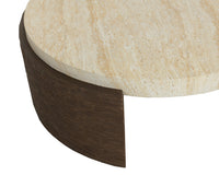 Mesa 50" Travertine Concrete Indoor/Outdoor Coffee Table