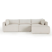 Karsyn 113.2" 4-Piece Cream Performance Fabric Outdoor Modular Sectional