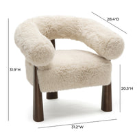 Spara Natural Straight Vegan Shearling Accent Chair