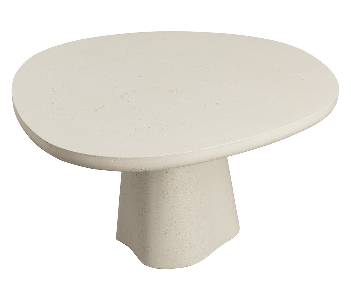 Celica 55" Sand Beige Concrete Indoor Outdoor Dining Table