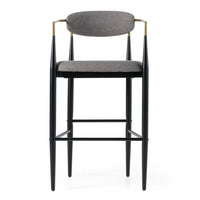 Nicole Medium Grey/Gold & Black Bar Stool