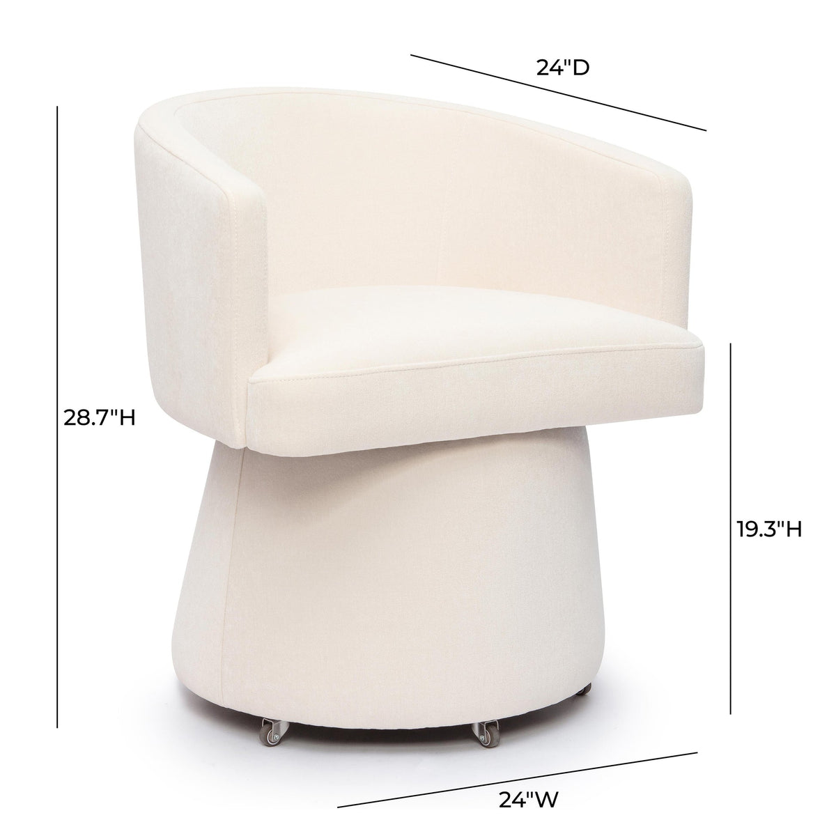 Nest Cream Upcycled Contract-Grade Chenille Rolling Desk Chair