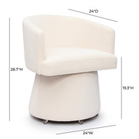Nest Cream Upcycled Contract-Grade Chenille Rolling Desk Chair