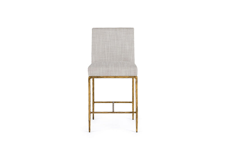 Leslie Modern Off-White & Gold Counter Stool