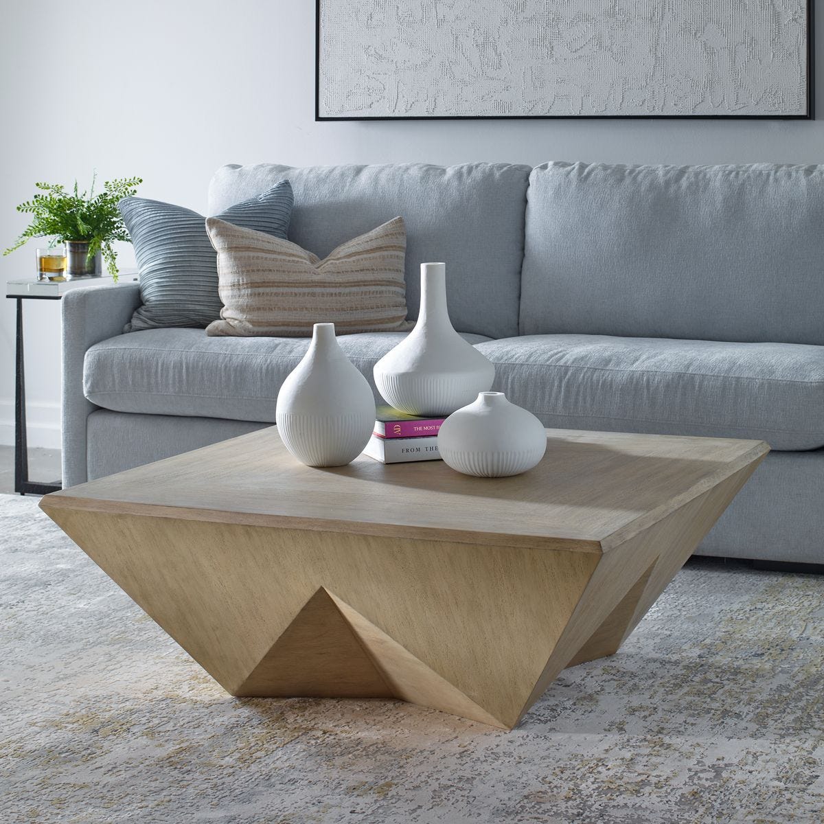 Arti 42" Square Modern Mango Wood Coffee Table