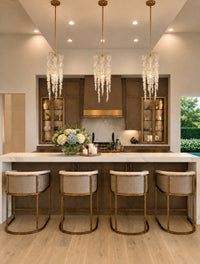 Chelsea White Performance Basket Weave & Gold Counter Stool