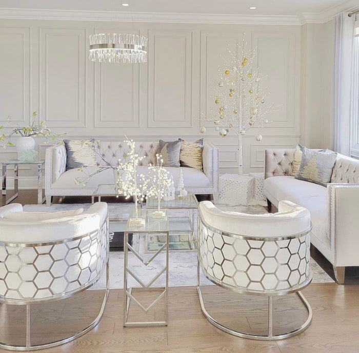 Cora Grey Velvet Accent Chair