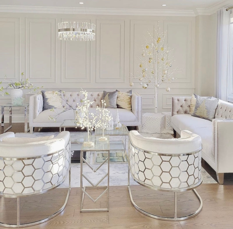 Cora Grey Velvet Accent Chair