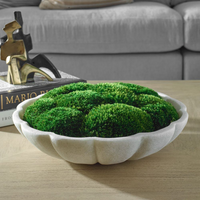 Garnet Moss Centerpiece in Ivory Stone Bowl