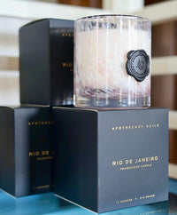 Opal Glass Five-Wick Candle Jar White & Taupe/Rio de Janeiro (Set of 2)
