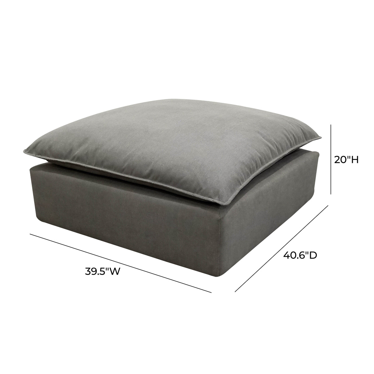 Cali Slate Performance Fabric Ottoman