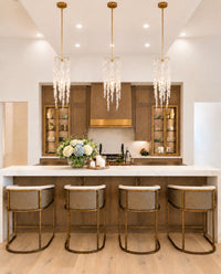 Chelsea White Performance Basket Weave & Gold Counter Stool