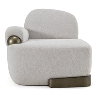 Grace Modern Off-White & Antique Brass Accent Chair
