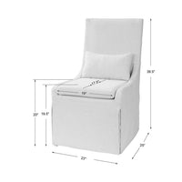 Hazel Armless Off White Linen Chair
