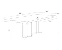 Salix 102" Chocolate Oak & Gold Dining Table