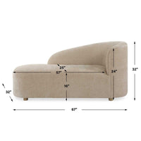 Lila Velvet Arm Chaise Lounge