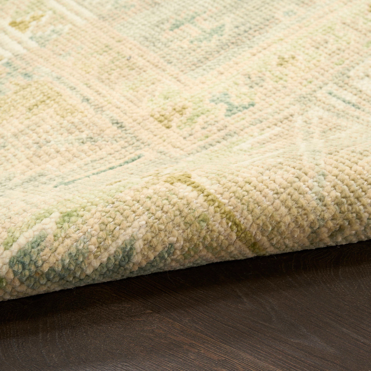 Giselle Green Wool Multicolor Area Rug