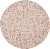 Southern Charm Ivory/Pink Demask Area Rug