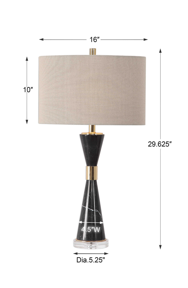 Lucas Black Marble & Gold Table Lamp