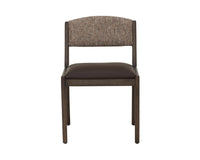 Mertola Espresso Faux Leather & Branzino Fabric Dining Chair