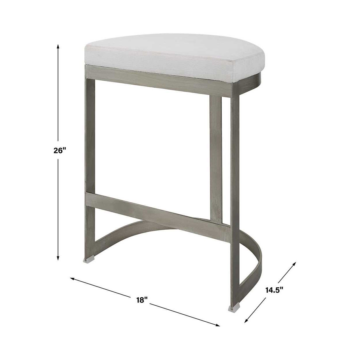 Crystal Counter Stool With Brushed Silver Frame
