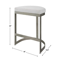 Crystal Counter Stool With Brushed Silver Frame