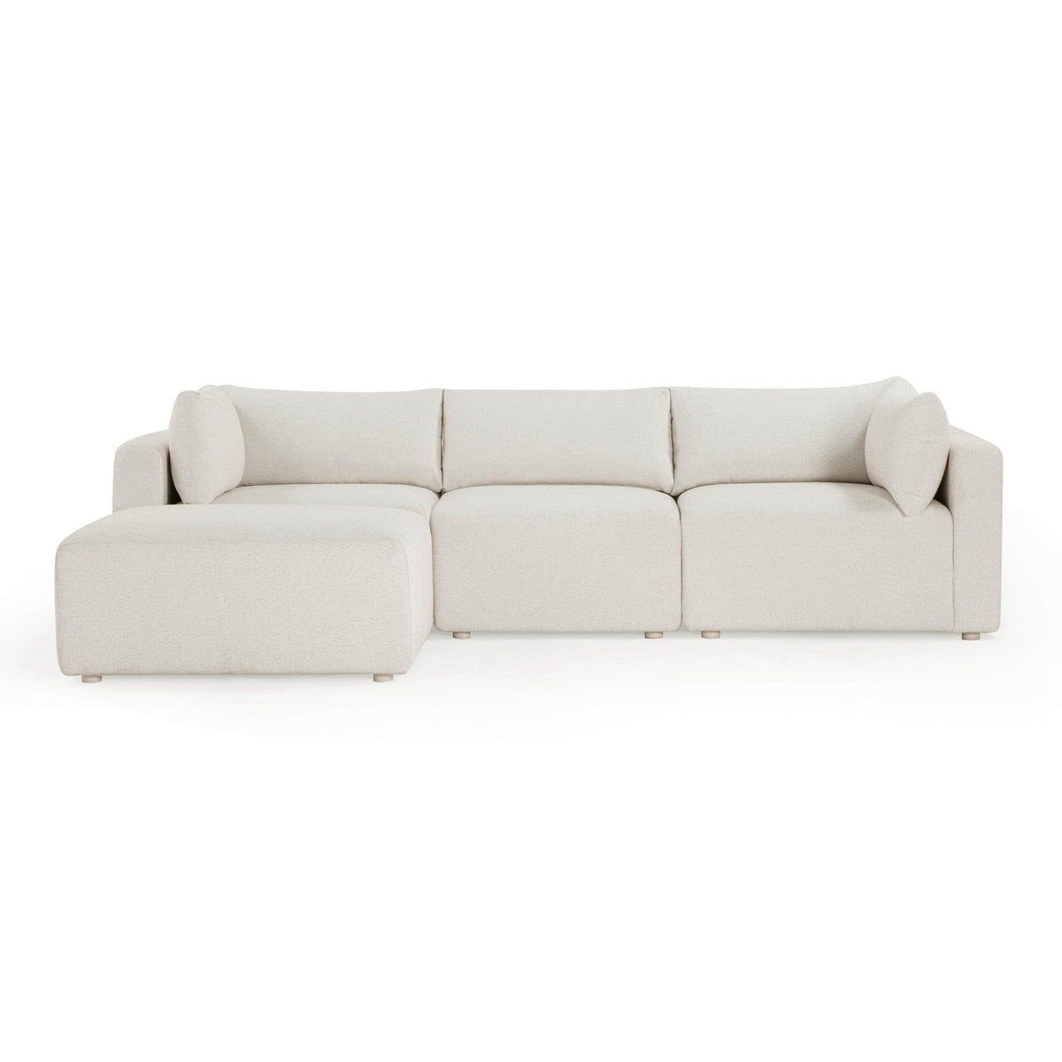 Karsyn 113.2" 4-Piece Cream Performance Fabric Outdoor Modular Sectional