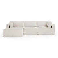 Karsyn 113.2" 4-Piece Cream Performance Fabric Outdoor Modular Sectional