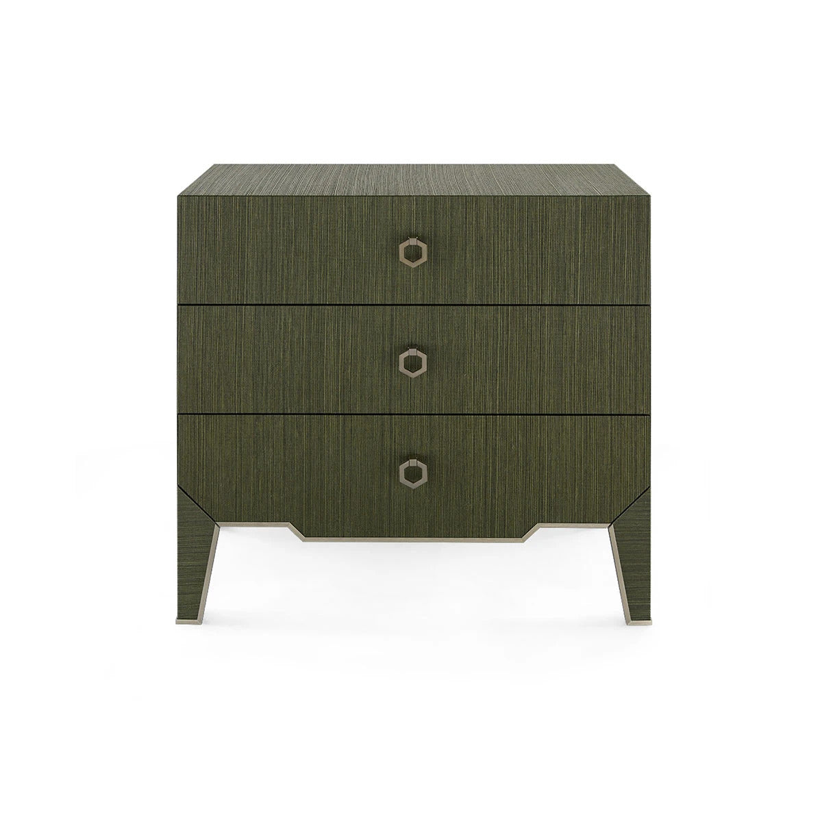 Selena 30" Deep Olive Green & Gold End Table/Nightstand