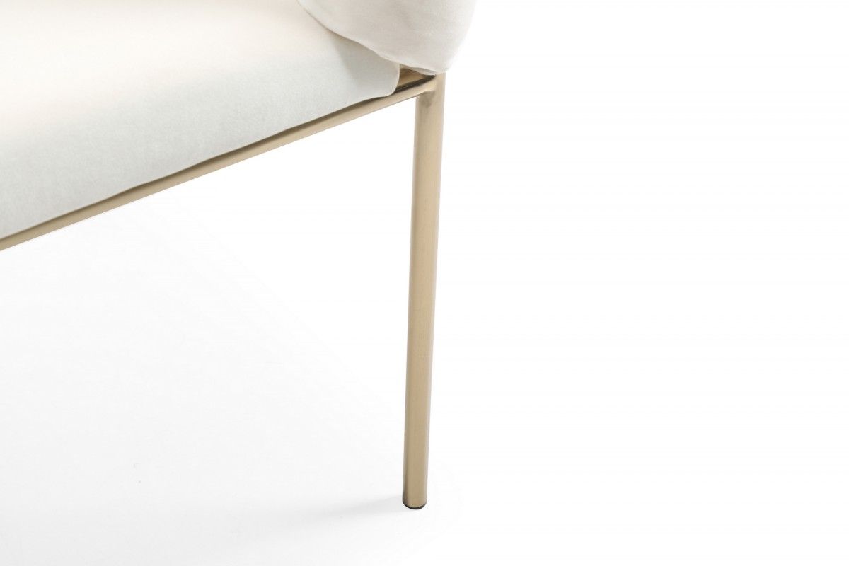 Camber Modern Off White & Gold Dining Chair
