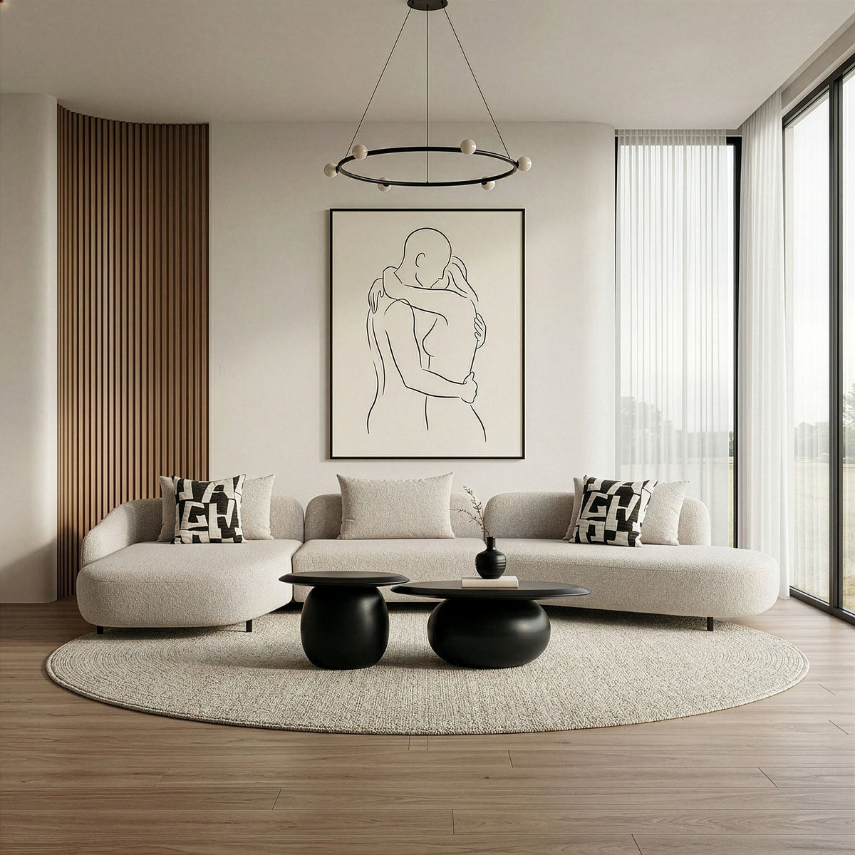 Emilia 172" Modern Beige Sectional Sofa