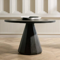Denten 47.5" Modern Lava Stone & Dark Grey Table