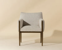 Olea Oatmeal Fabric & Bronze Dining Armchair