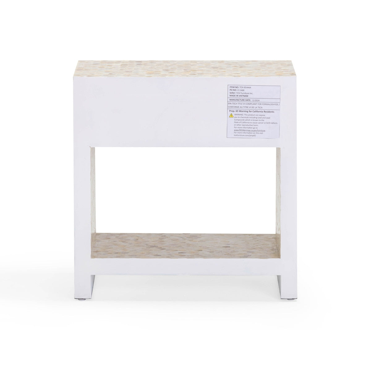 Piara Natural Mother of Pearl Inlaid Nightstand